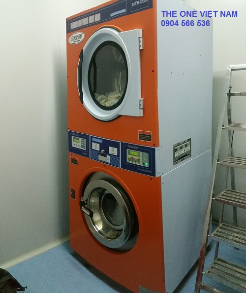 máy giặt sấy công nghiệp chồng tầng